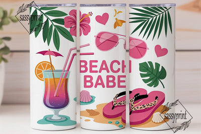 Beach Babe 20oz Tumbler Wrap Sublimation sassyprint 