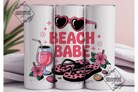 Beach Babe 20oz Tumbler Wrap Sublimation sassyprint 