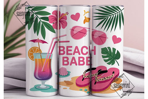 Beach Babe 20oz Tumbler Wrap Sublimation sassyprint 