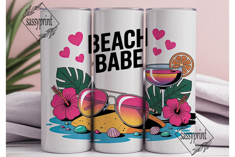 Beach Babe 20oz Tumbler Wrap Sublimation sassyprint 