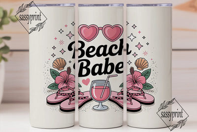 Beach Babe 20oz Tumbler Wrap Sublimation sassyprint 