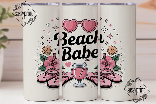 Beach Babe 20oz Tumbler Wrap Sublimation sassyprint 