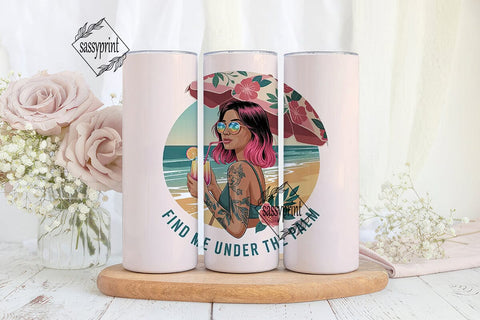 Beach Babe 20oz Tumbler Wrap Sublimation sassyprint 