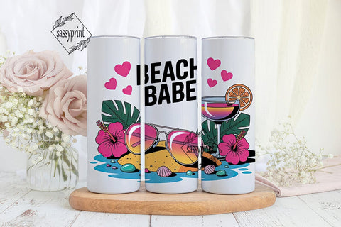 Beach Babe 20oz Tumbler Wrap Sublimation sassyprint 