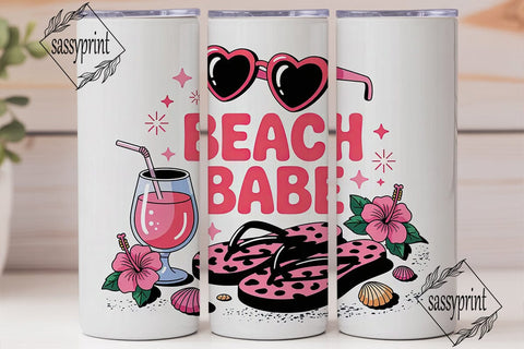 Beach Babe 20oz Tumbler Wrap Sublimation sassyprint 