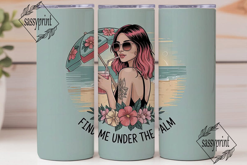 Beach Babe 20oz Tumbler Wrap Sublimation sassyprint 