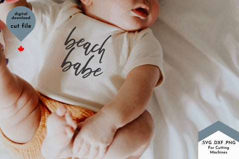 Beach Babe Handwritten Quote SVG, Summer Cut File Design, Digital Download for T-Shirts and Decals, Instant PNG DXF – LetterShapes SVG Lettershapes 