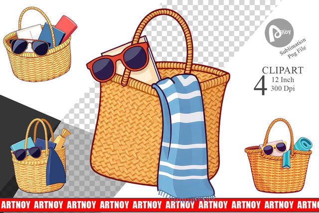 Beach Bag Clipart Sublimation artnoy 