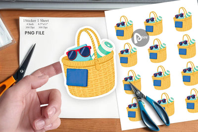 Beach Bag Sticker Sublimation artnoy 