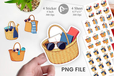 Beach Bag Sticker Sublimation artnoy 