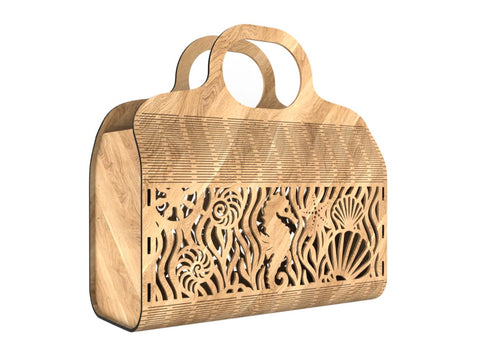 Beach Bag with Marine Life Design SVG LaserCutano 