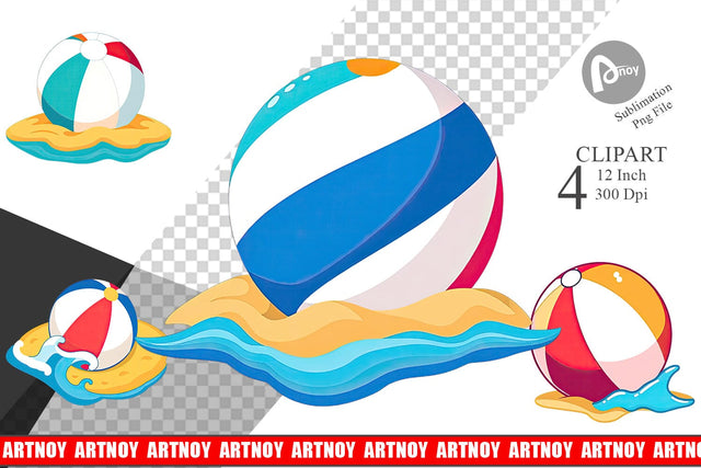 Beach Ball Clipart Sublimation artnoy 