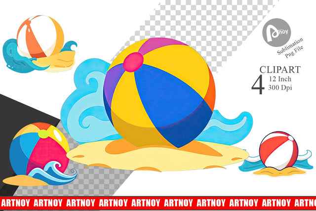 Beach Ball Clipart Sublimation artnoy 