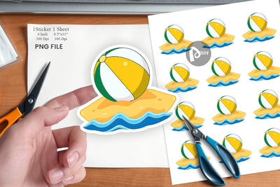 Beach Ball Sticker Sublimation artnoy 