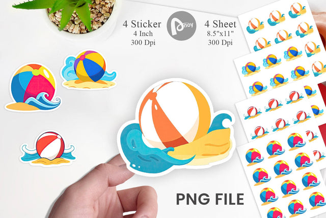 Beach Ball Sticker Sublimation artnoy 