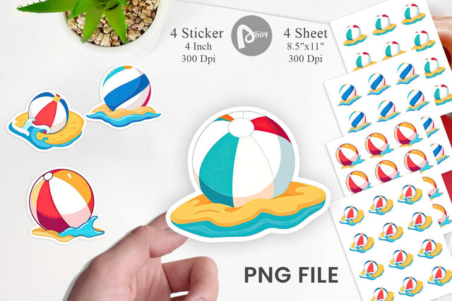 Beach Ball Sticker Sublimation artnoy 