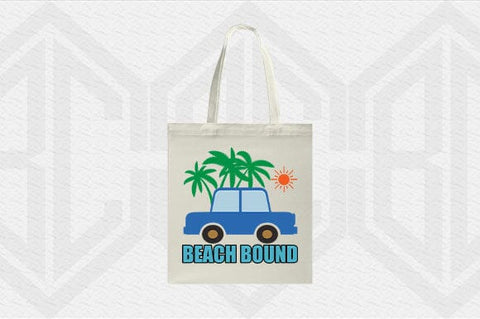 Beach Bound SVG PNG Summer Car with Palm Trees & Sun SVG BillahCrafts 