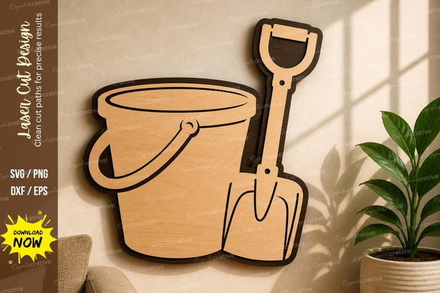 Beach Bucket Shovel laser Cut svg Cutting file SVG Regulrcrative 