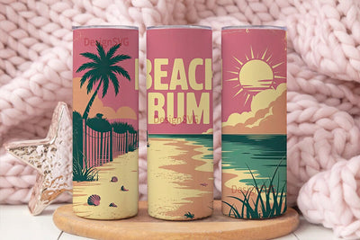 Beach Bum 20oz Tumbler Wrap Sublimation DesignSVG 