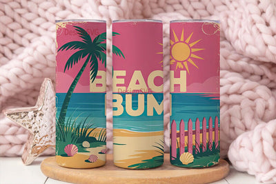 Beach Bum 20oz Tumbler Wrap Sublimation DesignSVG 