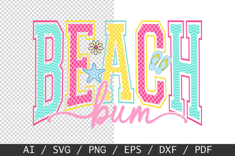 Beach Bum SVG PNG, Checkered Summer SVG SVG SVG Studio 
