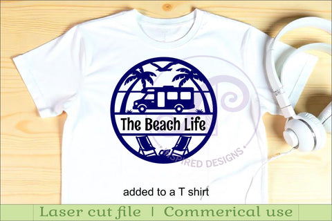 Beach Caravan/ campervan name sign svg laser cut template SVG APInspireddesigns 