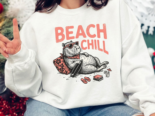 Beach Chill Capybara PNG, Funny Summer Animal T-Shirt Design SVG DesignDestine 