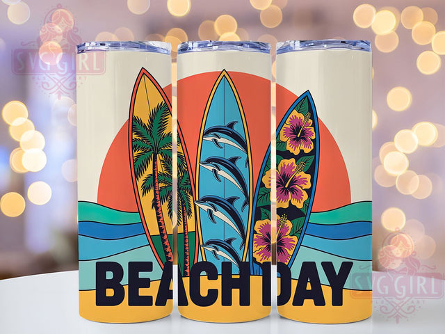 Beach Day Quote 20oz Tumbler, Beach Day Quote, Fun Summer Saying, Tropical Sublimation Design, Vintage Summer Vibes, Ocean Theme Wrap, 20oz Tumbler Wrap, Sublimation Design PNG, Summer Gift Sublimation SvggirlplusArt 
