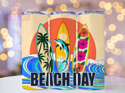 Beach Day Quote 20oz Tumbler, Beach Day Quote, Fun Summer Saying, Tropical Sublimation Design, Vintage Summer Vibes, Ocean Theme Wrap, 20oz Tumbler Wrap, Sublimation Design PNG, Summer Gift Sublimation SvggirlplusArt 