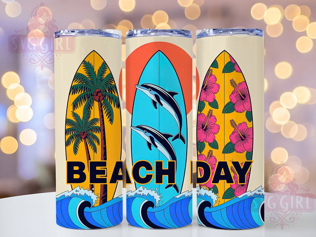Beach Day Quote 20oz Tumbler, Beach Day Quote, Fun Summer Saying, Tropical Sublimation Design, Vintage Summer Vibes, Ocean Theme Wrap, 20oz Tumbler Wrap, Sublimation Design PNG, Summer Gift Sublimation SvggirlplusArt 