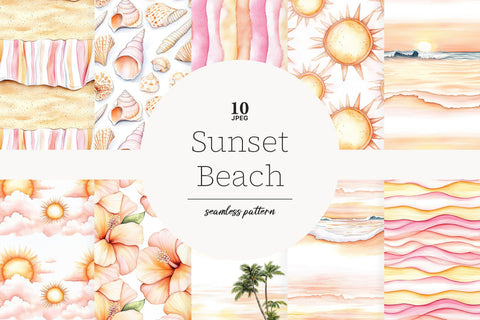 Beach Digital Paper | Summer Vacation Patterns Digital Pattern GlamArtZhanna 