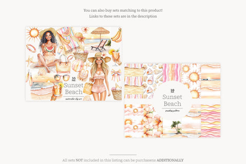 Beach Digital Paper | Summer Vacation Patterns Digital Pattern GlamArtZhanna 