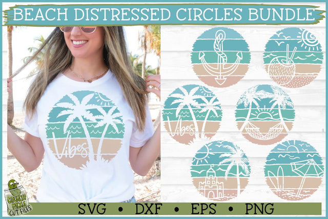 Beach Distressed Circles SVG Bundle SVG Crunchy Pickle 