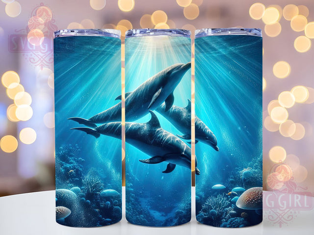 Beach Dolphin Tumbler Wrap Design, Dolphin Tumbler Design, 20oz Tumbler Sublimation, Sea Life Tumbler, Marine Animal Tumbler, Dolphin Cup Wrap, Beach Theme Tumbler Sublimation SvggirlplusArt 