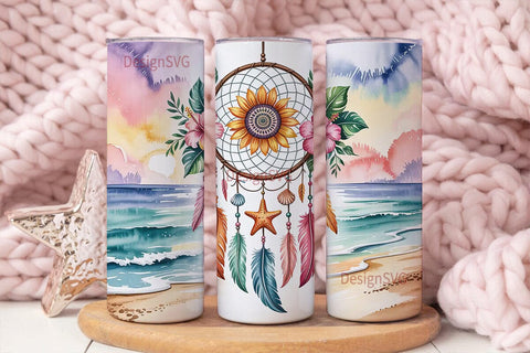 Beach Dreamcatcher 20oz Tumbler Wrap Sublimation DesignSVG 