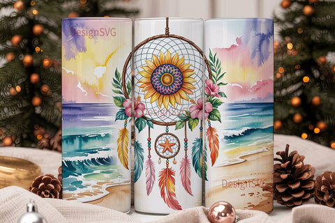 Beach Dreamcatcher 20oz Tumbler Wrap Sublimation DesignSVG 