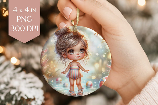 Beach Girl Ornament PNG Sublimation BijouBay 