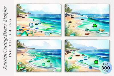 Beach Glass Cutting Board PNG Design Sublimation Regulrcrative 