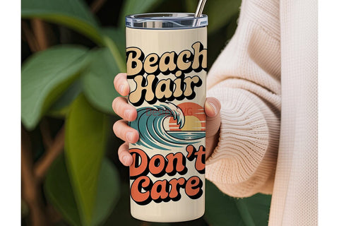 Beach Hair Don't Care 20oz Tumbler Wrap Sublimation DesignSVG 