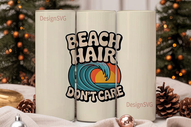 Beach Hair Don't Care 20oz Tumbler Wrap Sublimation DesignSVG 