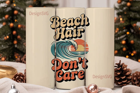 Beach Hair Don't Care 20oz Tumbler Wrap Sublimation DesignSVG 