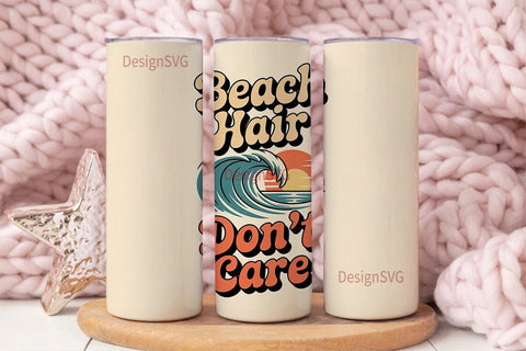 Beach Hair Don't Care 20oz Tumbler Wrap Sublimation DesignSVG 
