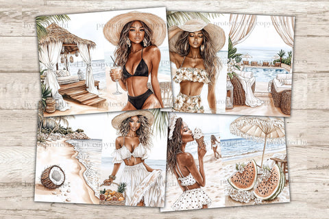 Beach Junk Journal Kit | Coastal Ephemera | Ocean Scrapbook SVG GlamArtZhanna 