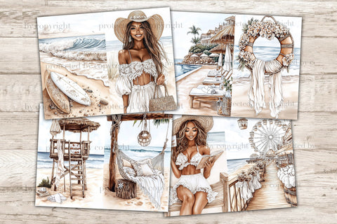 Beach Junk Journal Kit | Coastal Ephemera | Ocean Scrapbook SVG GlamArtZhanna 