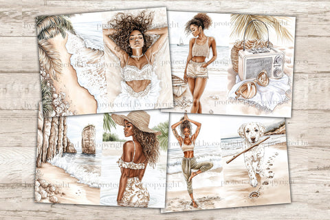 Beach Junk Journal Kit | Coastal Ephemera | Ocean Scrapbook SVG GlamArtZhanna 