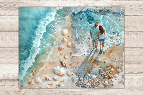Beach Junk Journal Page | Summer Printable Paper SVG GlamArtZhanna 