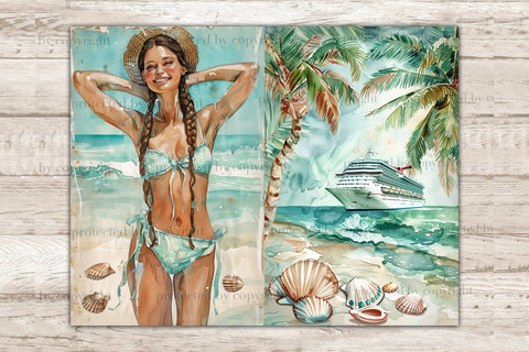 Beach Junk Journal Page | Summer Printable Paper SVG GlamArtZhanna 