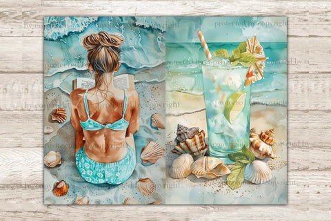 Beach Junk Journal Page | Summer Printable Paper SVG GlamArtZhanna 