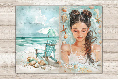 Beach Junk Journal Page | Summer Printable Paper SVG GlamArtZhanna 