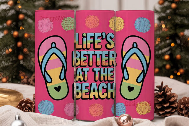 Beach Life 20oz Tumbler Wrap Sublimation DesignSVG 